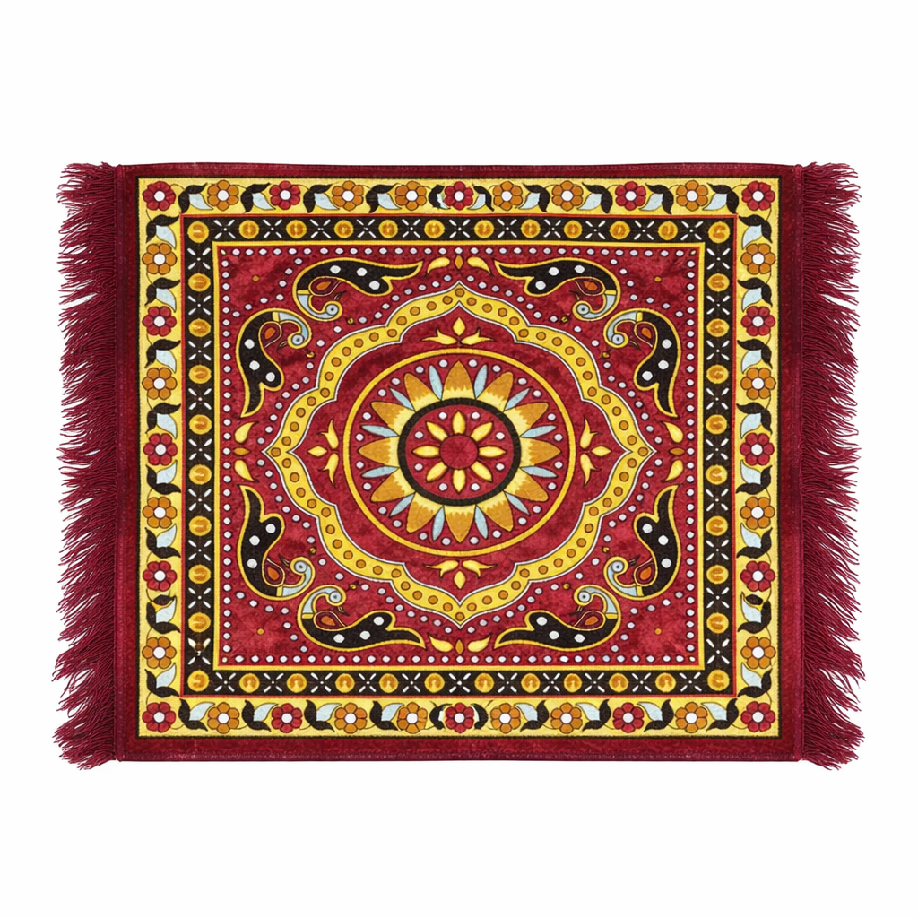 Astral Street premium Velvet Pooja Mat (24 x 24 Inches) – Mandir Pooja Aasan for Home Temple | Meditation & Havan Mat | Spiritual Prayer Cloth