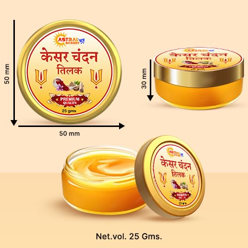 Astral Street Red Chandan Tilak + Kesar Chandan Tilak- + Safed Chandan Tilak 25gm pack of 3